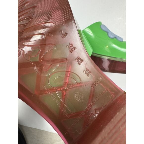 Melissa + Lazy Oaf Jelly Sandals Pink Green Blue US 7 EU 38 90s Y2K - Picture 5 of 7